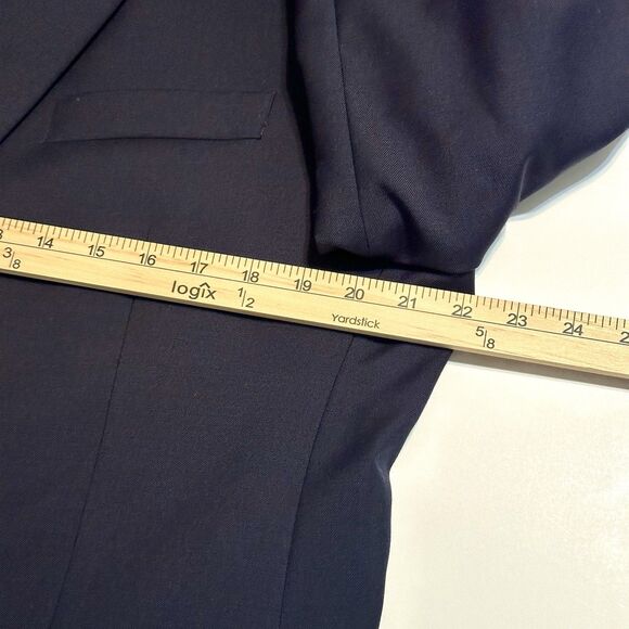 Lauren RALPH LAUREN Navy Blue Gold Button Sport Coat Suit Blazer 42R Wool - Picture 4 of 15